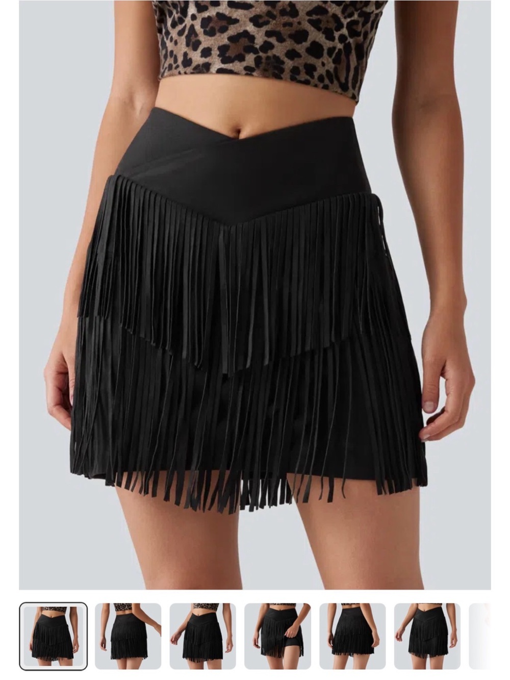 S NWT Halara High Waisted
Fringe Hem Mini Suede Party Skirt
